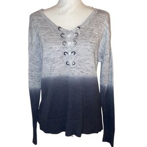 AMERICAN EAGLE OUTFITTERS Crisscross Scoop Neckline-Ombré Black Gray SZ Medium